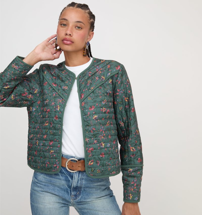 AmariJacket FleurChintz BottleGreenJeans22075