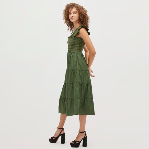 August TheEllieNapDress GreenwithContrastSmocking 0216copy