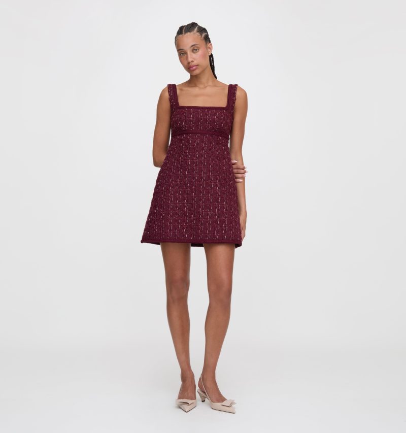 BennettDress BurgundyTweed22308