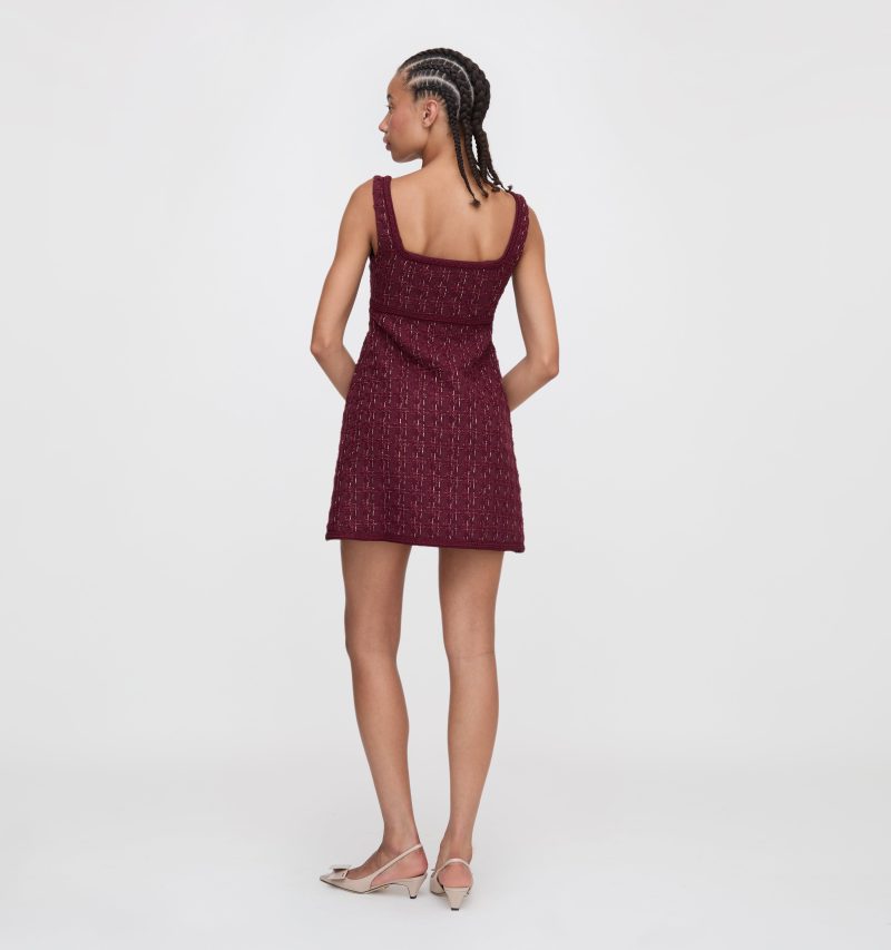 BennettDress BurgundyTweed22326