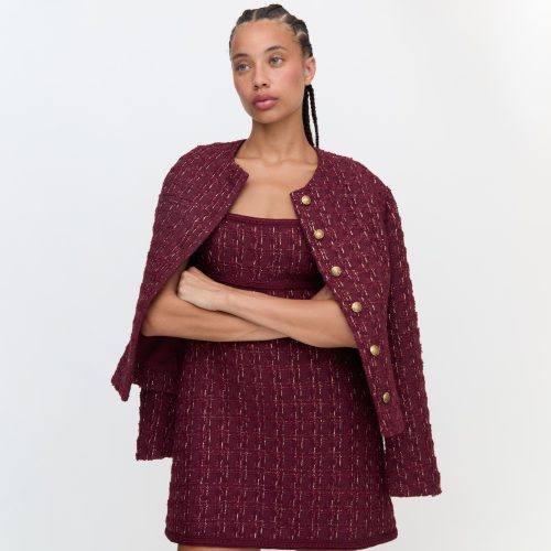 BennettDress BurgundyTweed22341