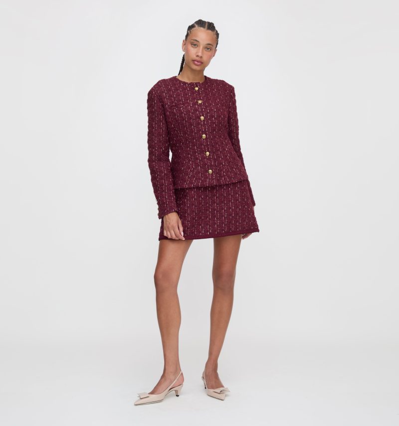 BennettDress BurgundyTweed22378