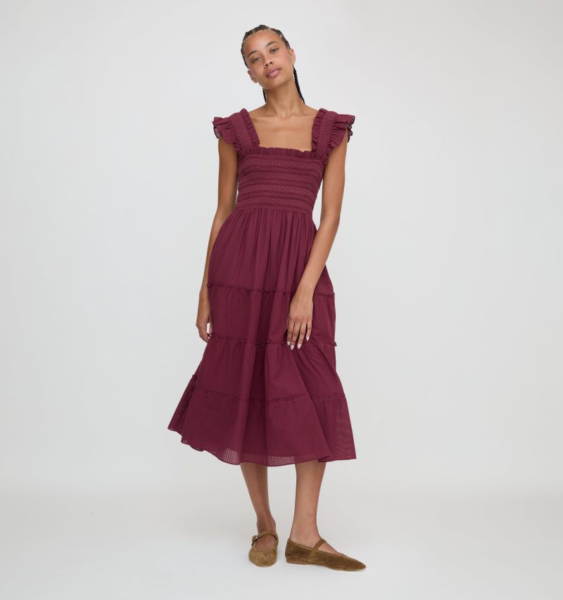 EllieNapDress BurgundyShadowStripew BlushContrastStitch19246