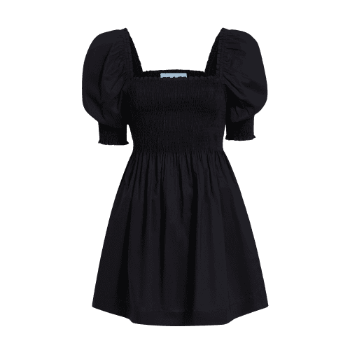 The Athena Nap Dress - Black Cotton color:Classic Black Cotton