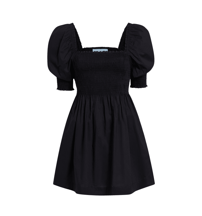 The Athena Nap Dress - Black Cotton color:Classic Black Cotton