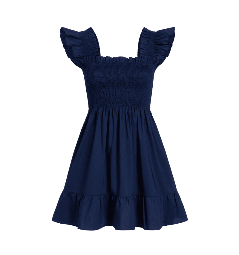 HHH1215 TheElizabethNapDress NavyCotton NavyCotton A