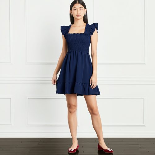 HHH1219 TheElizabethNapDress NavyCrepe NavyCrepe C