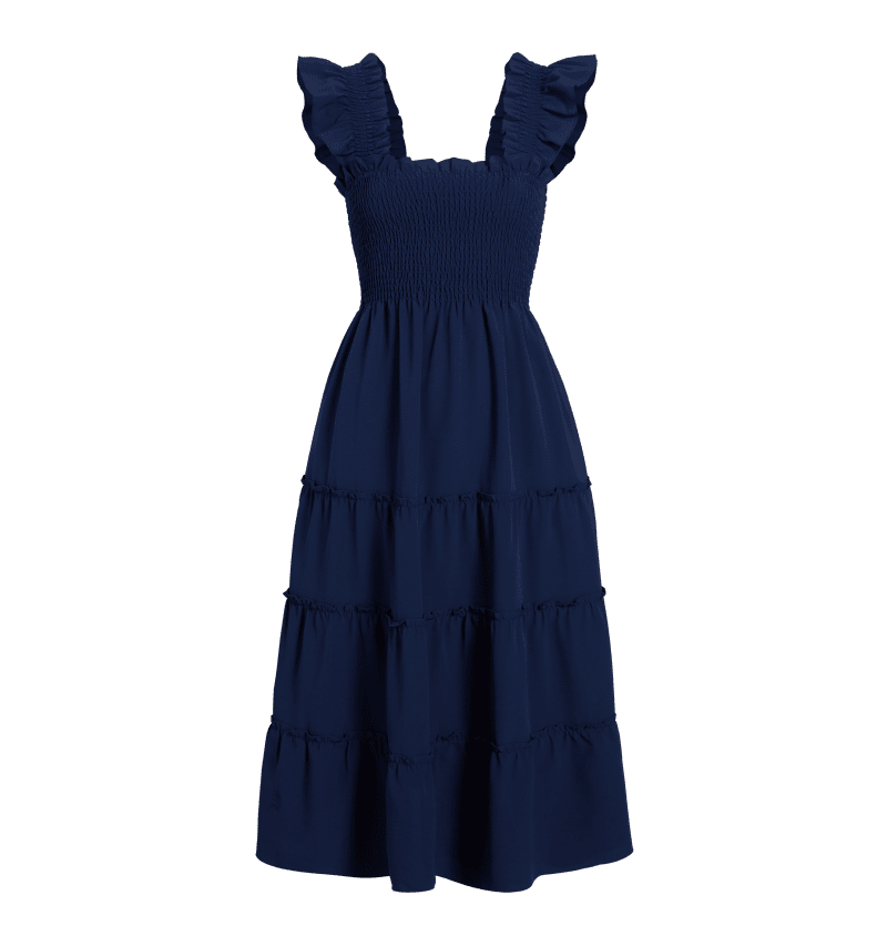 The Crepe Ellie Nap Dress - Navy Crepe color:Wrinkle Resistant Navy Crepe