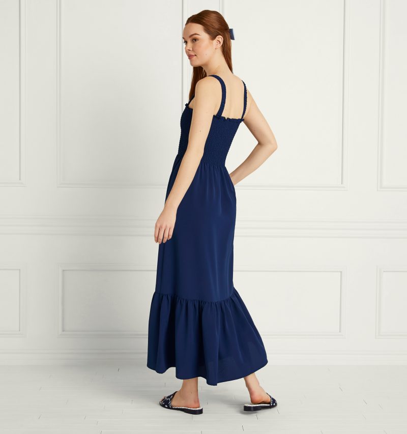 HHH1705 TheAnjuliDress NavyPolyCrepe Back