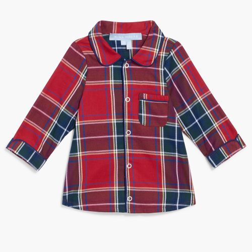 HHH2414 TheBaby TinyQuintinPajamaSet RedTartan GH Front