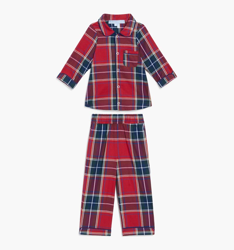 HHH2414 TheBaby TinyQuintinPajamaSet RedTartan GH Front V2