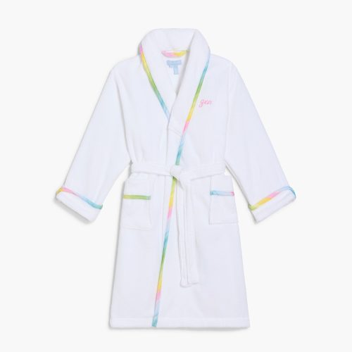 HHH2461 TheBabyHotelRobe Rainbow Monogram PU Front