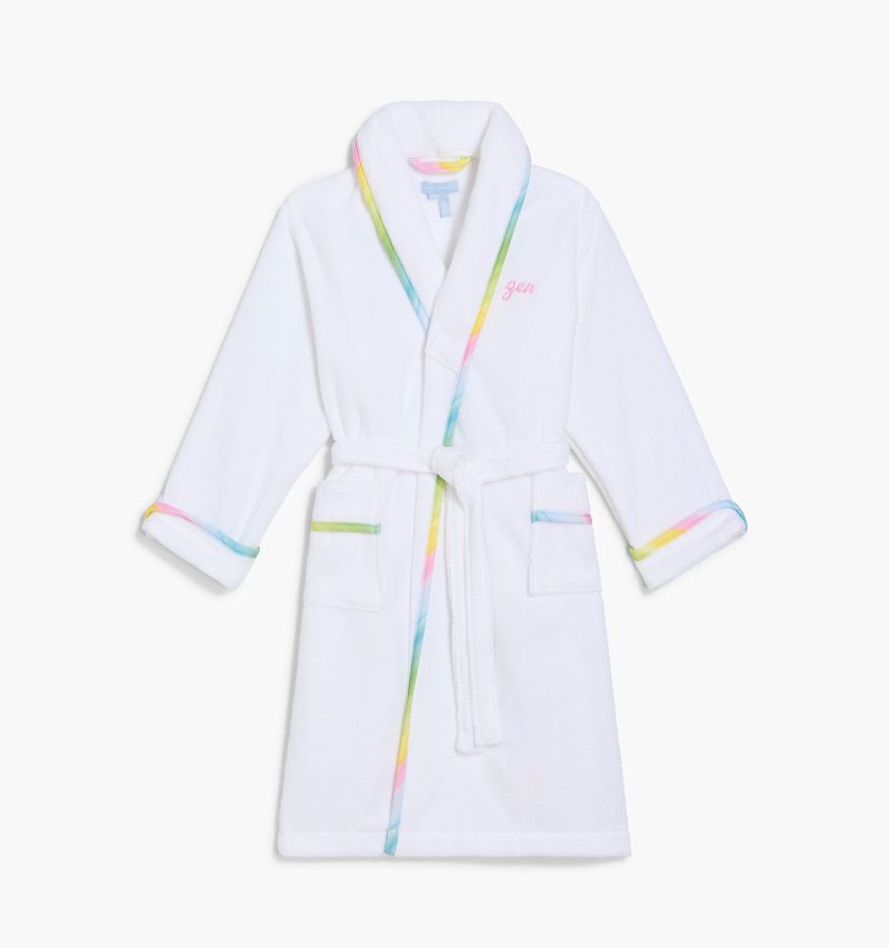 HHH2461 TheBabyHotelRobe Rainbow Monogram PU Front