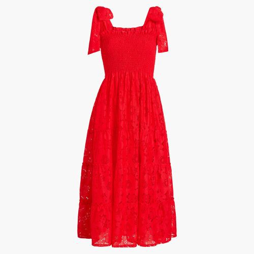 color: Poppy Red Floral Lace