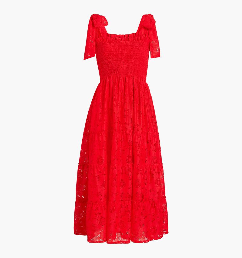 color: Poppy Red Floral Lace