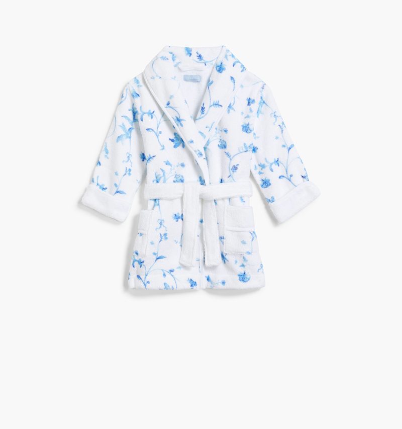 HHH2690 TheBabyHotelRobe BlueBotanical PU Front 1