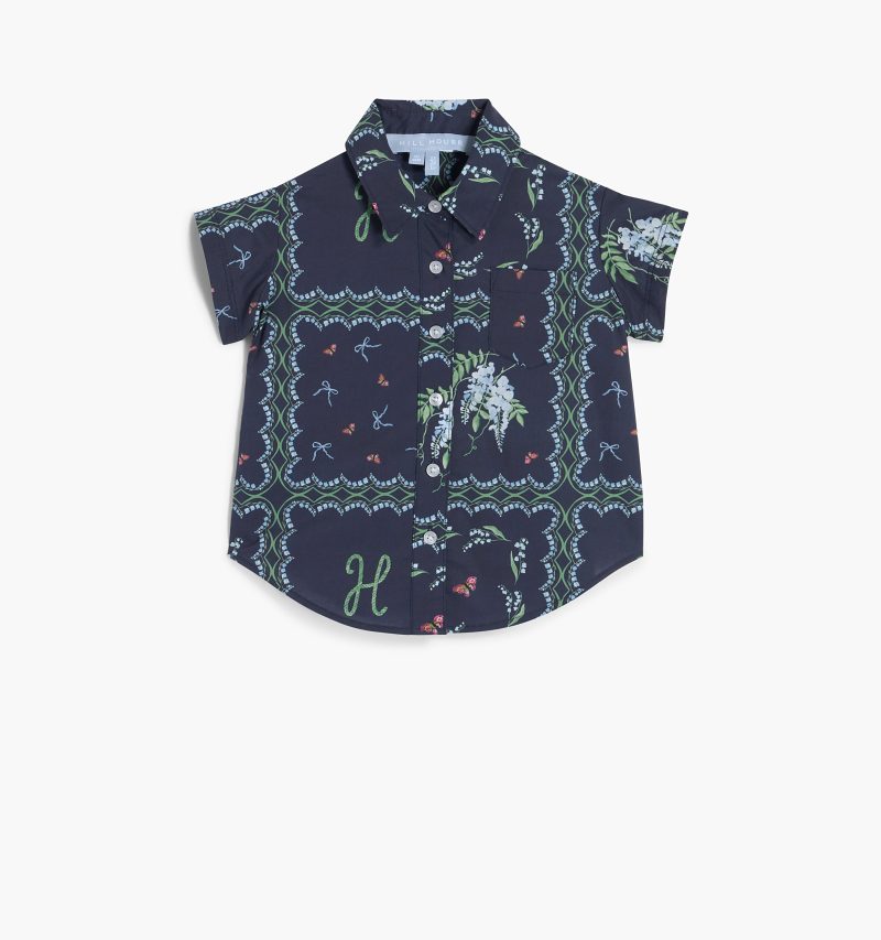 HHH2833 TheBabyBeauShirt FloralPatchworkinNavy PU Front 1 V2