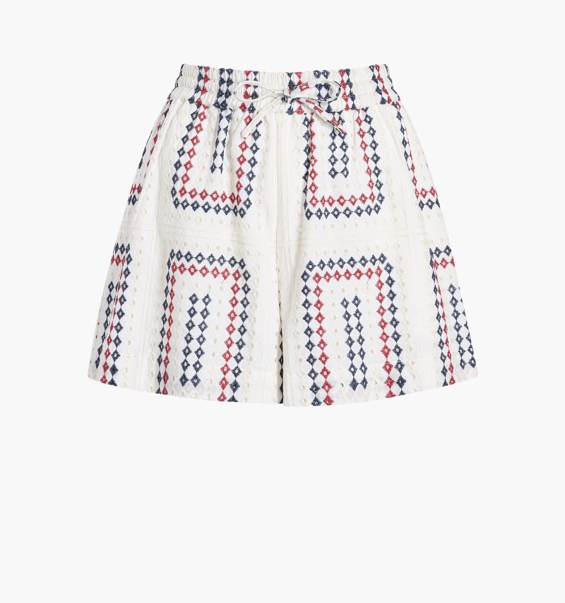 HHH2905 TheAudreyShorts RedWhiteBlueGeoEyelet GH Front 1