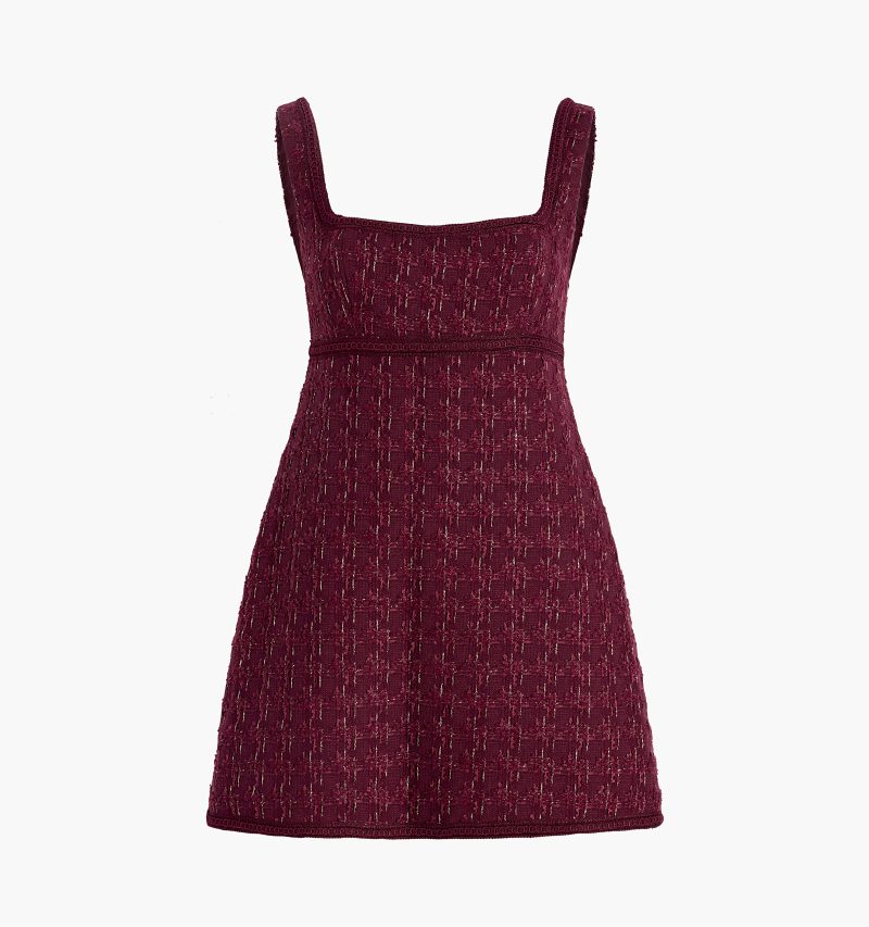 HHH2920 TheBennetDress BurgundyTweed GH Front 1