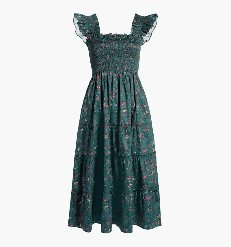 HHH2928 TheEllieNapDress BottleGreenFleurChintz GH Front 1