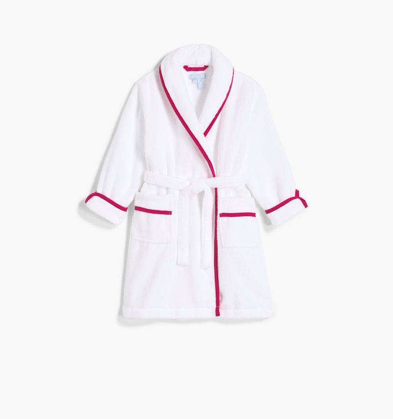 HHH2977 TheBabyHotelRobe Whitew Pink PU Front 1 1