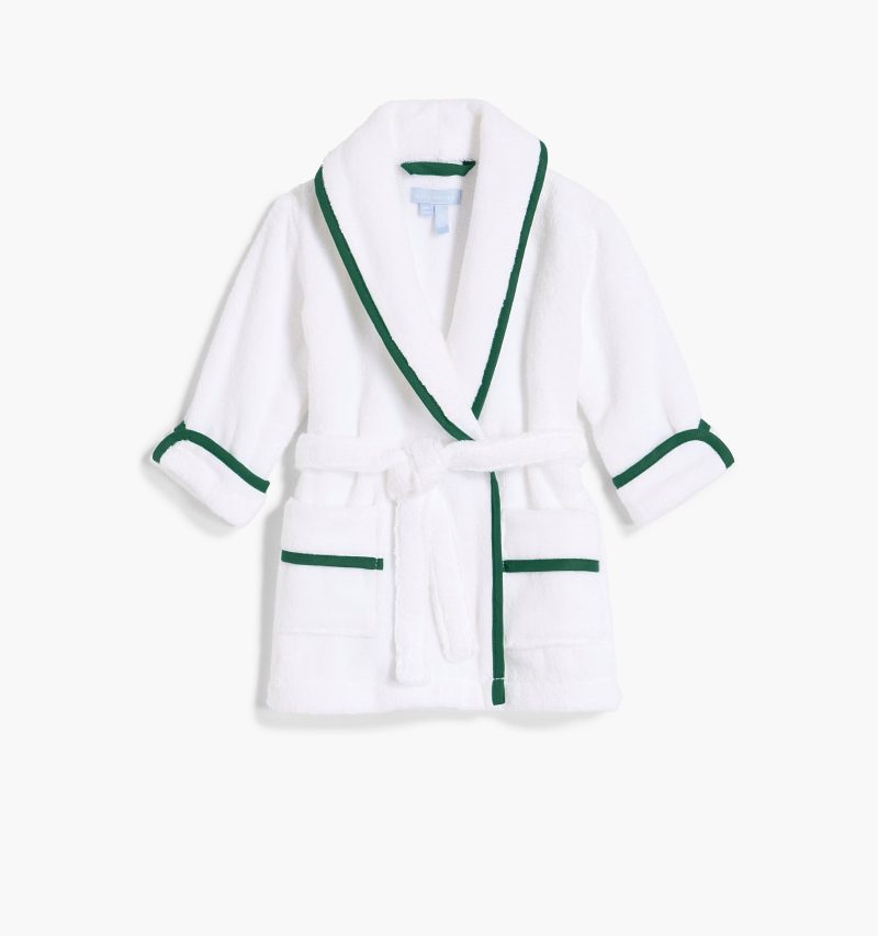 HHH2978 TheTinyHotelRobe Whitew Green PU Front 1 e25c8c02 f338 4adf a260 9721c1e91d46