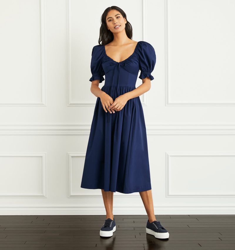 HHH612 TheOpheliaDress NavyPoplin NavyPoplin C