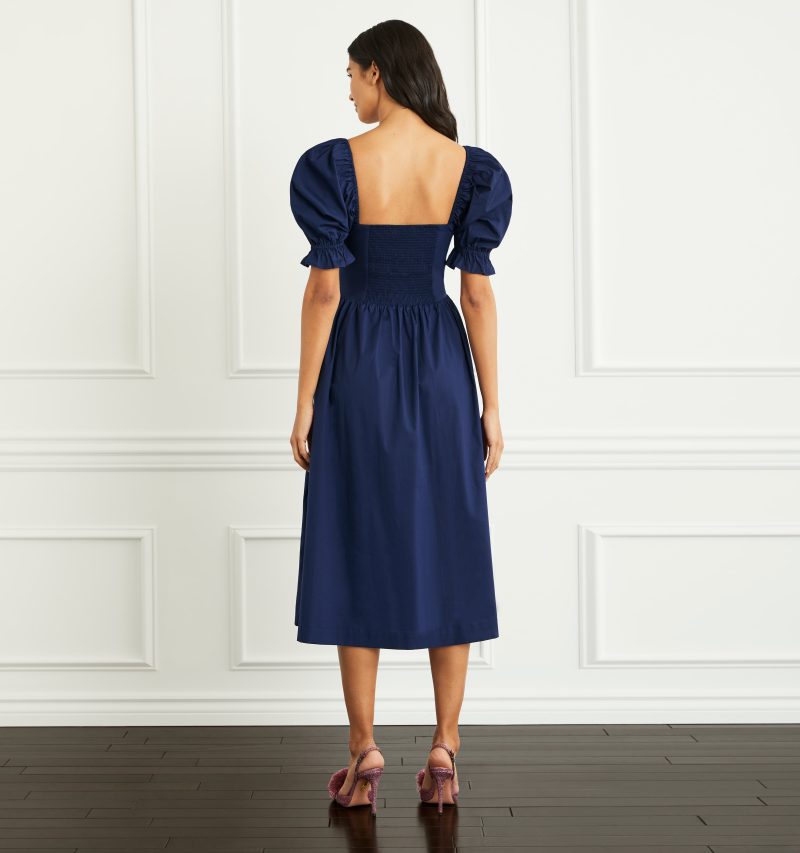 HHH612 TheOpheliaDress NavyPoplin NavyPoplin D