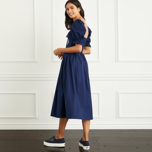 HHH612 TheOpheliaDress NavyPoplin NavyPoplin D 1