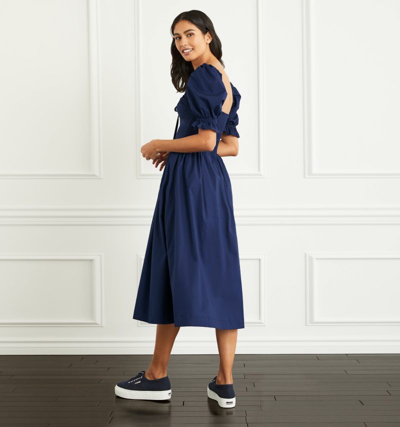 HHH612 TheOpheliaDress NavyPoplin NavyPoplin D 1