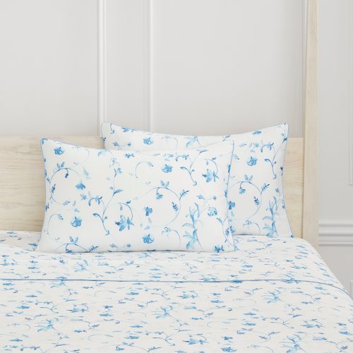 HHH704 BlueBotanicalPillowcaseSet BlueBotanical F