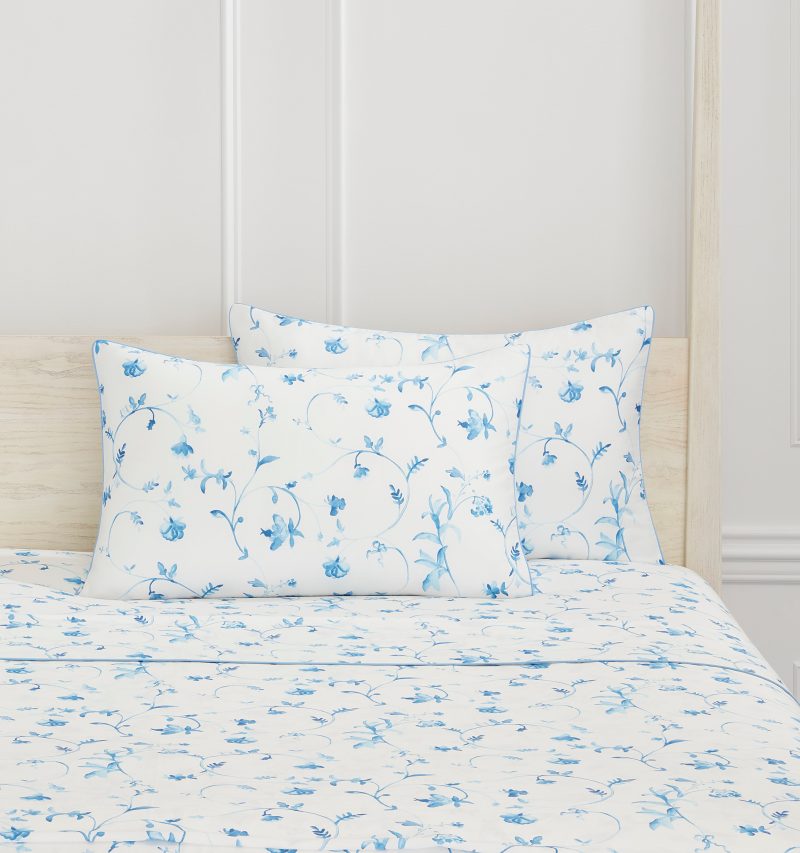 HHH704 BlueBotanicalPillowcaseSet BlueBotanical F