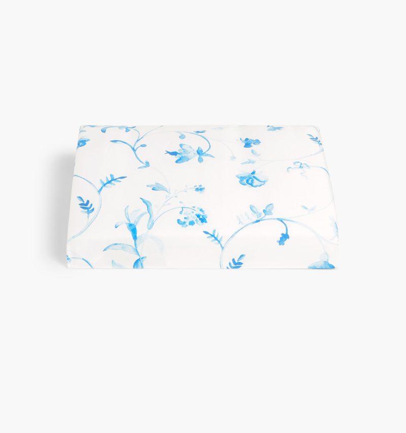 Botanical Fitted Sheet color:blue botanical