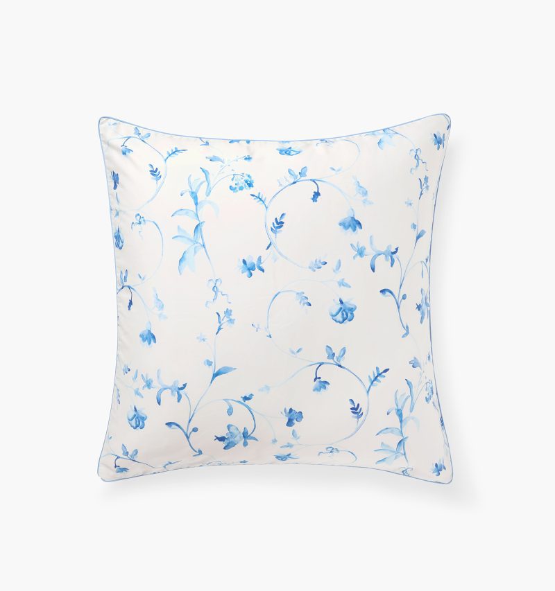 Botanical Euro Sham color:blue botanical