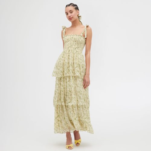 The Elise Nap Dress Basketweave Vine in Yellow1916 1