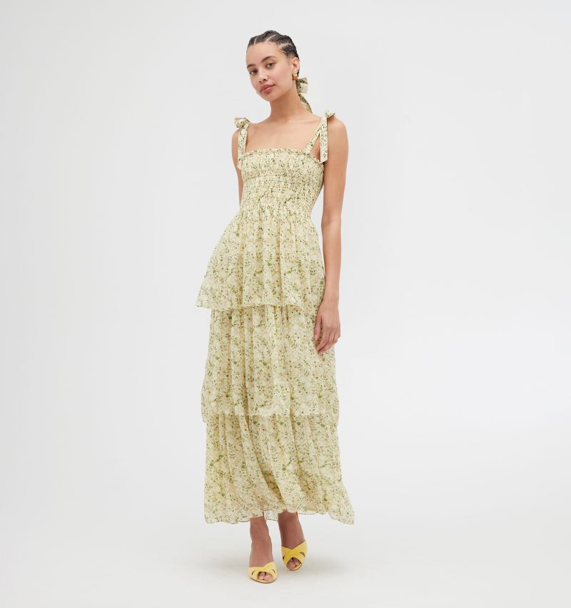 The Elise Nap Dress Basketweave Vine in Yellow1916 1