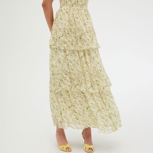 The Elise Nap Dress Basketweave Vine in Yellow1982 1