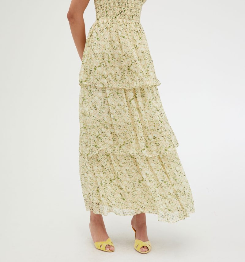 The Elise Nap Dress Basketweave Vine in Yellow1982 1