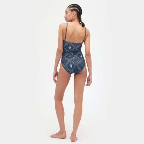 The Giana Swimsuit Navy Floral Patchwork 2