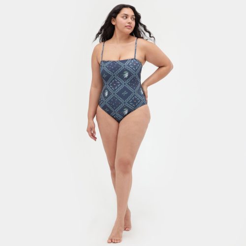 The Giana Swimsuit Navy Floral Patchwork 3